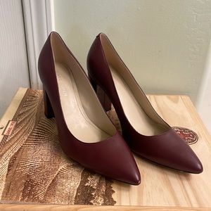 Maroon Marc Fisher “ZALA” block heel pointy toe pumps